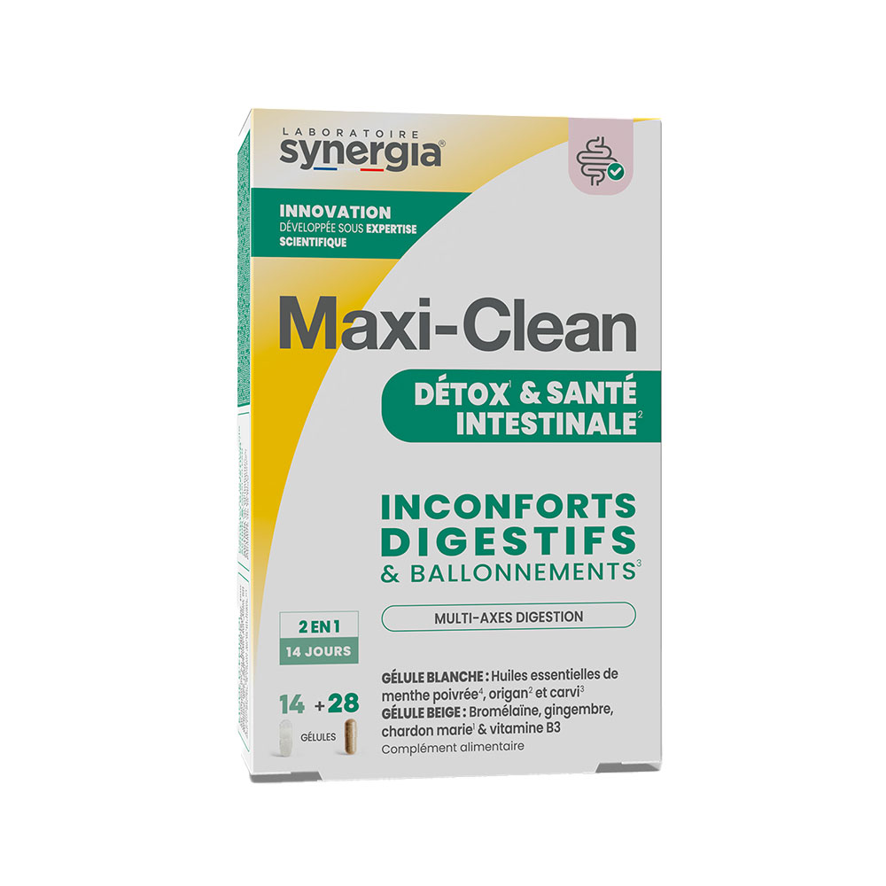 Synergia Maxi Clean digestive discomfort and bloating 14 + 28 capsules