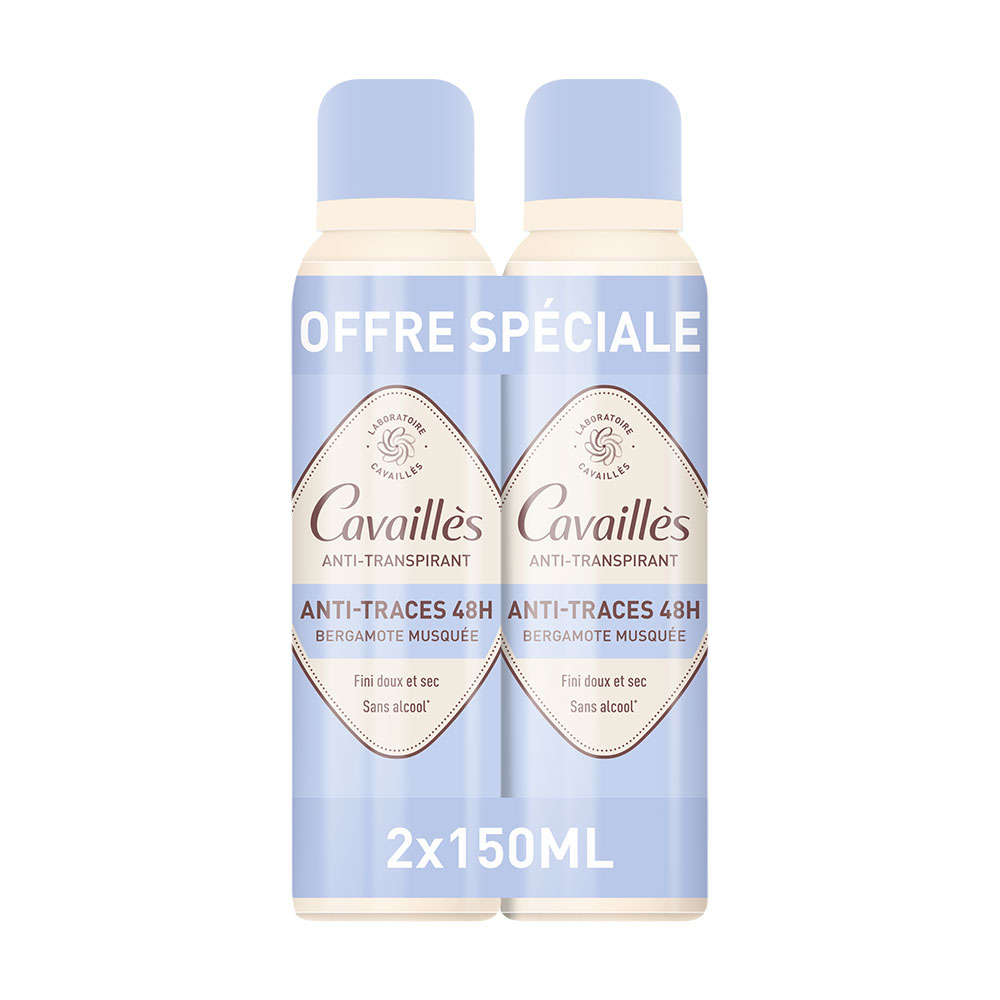 Cavaillès Absorb + Deodorant Absorb+ Anti-perspirant 48h 2x150ml