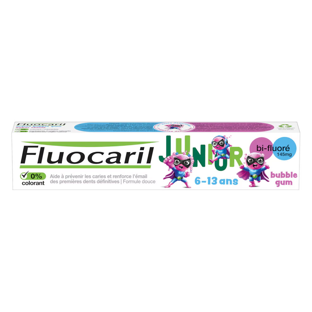 Fluocaril Toothpaste Junior 6-12 years Gel Bubble 2x75ml