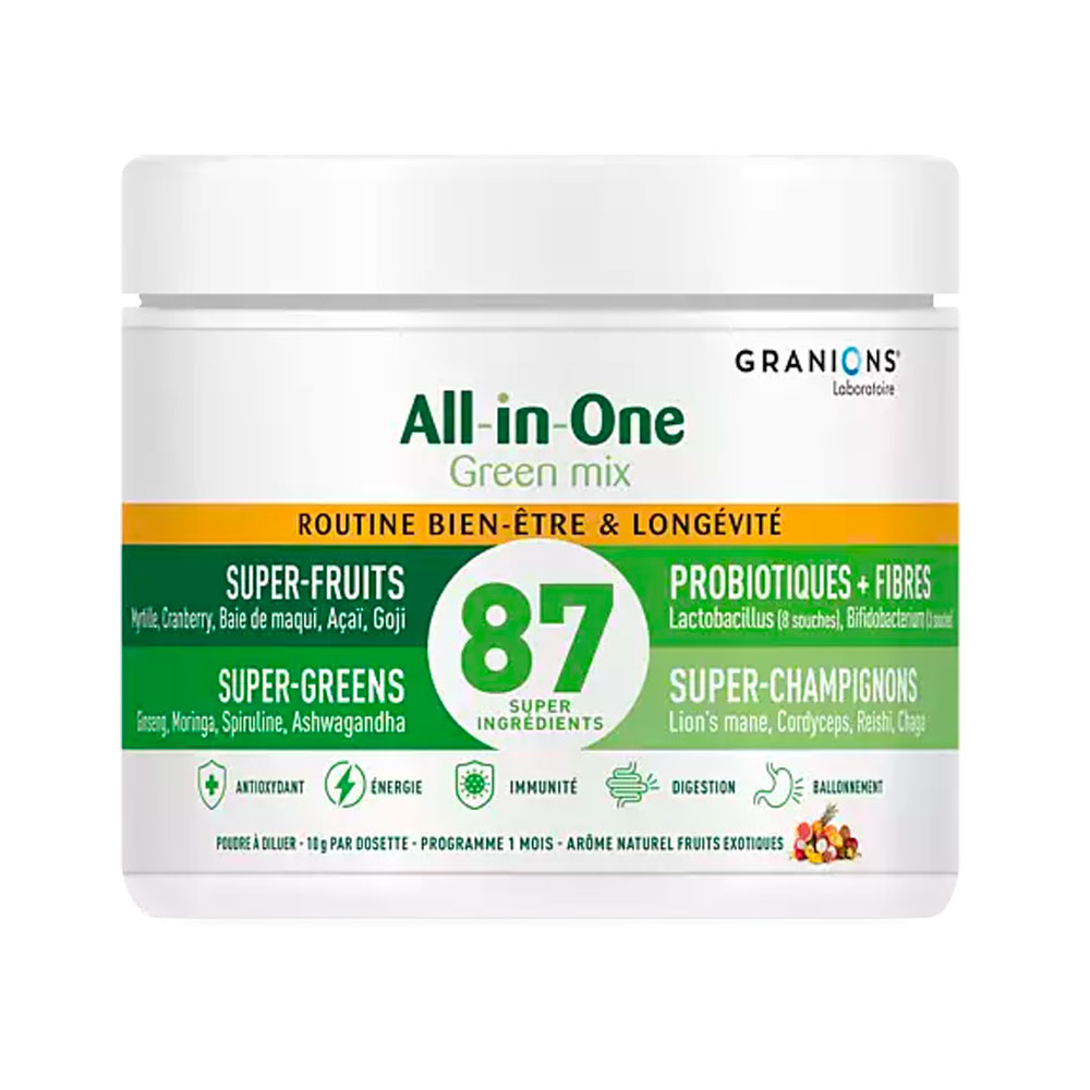 Granions All-in-One Wellbeing and Longevity raspberry and kiwi flavour 146 g