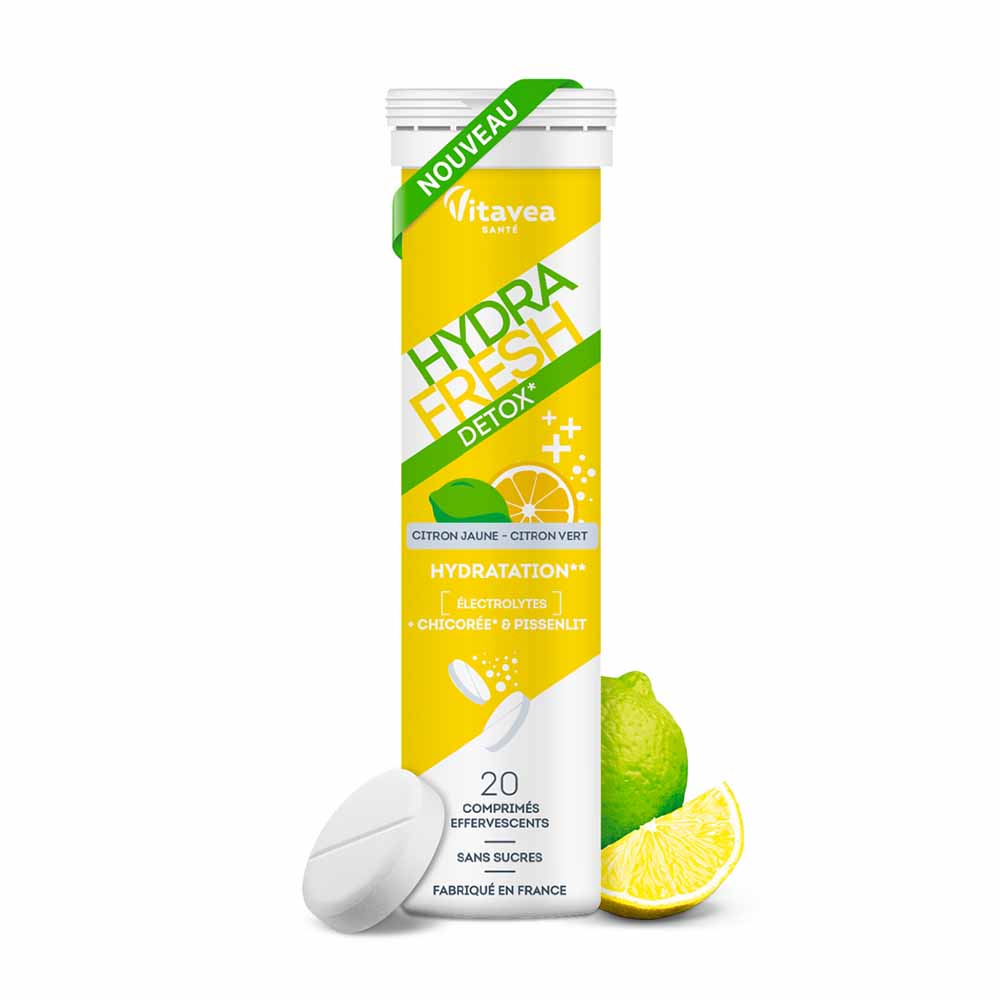 Vitavea Santé Detox hydration with chicory and dandelion lemon flavour 20 effervescent tablets