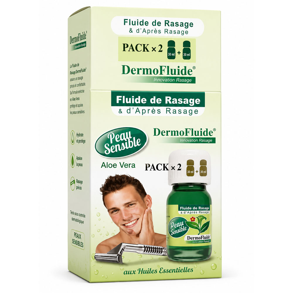 Dermo Fluide Aloe Vera Shaving & After Shave Fluid Peaux Sensibles 60ml