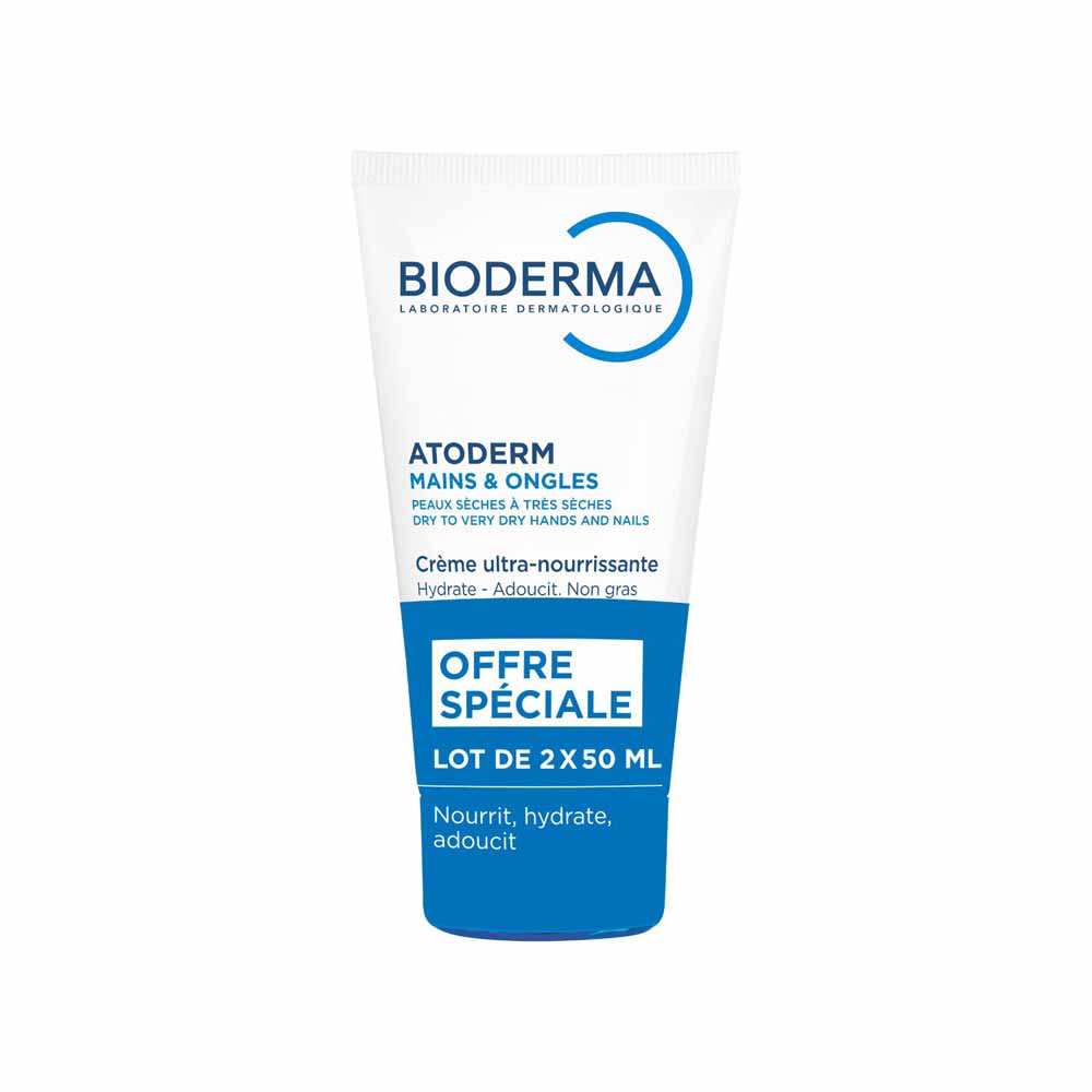 Bioderma Atoderm Ultra-Nourishing Cream Dry to Very Dry Hands 2x50ml