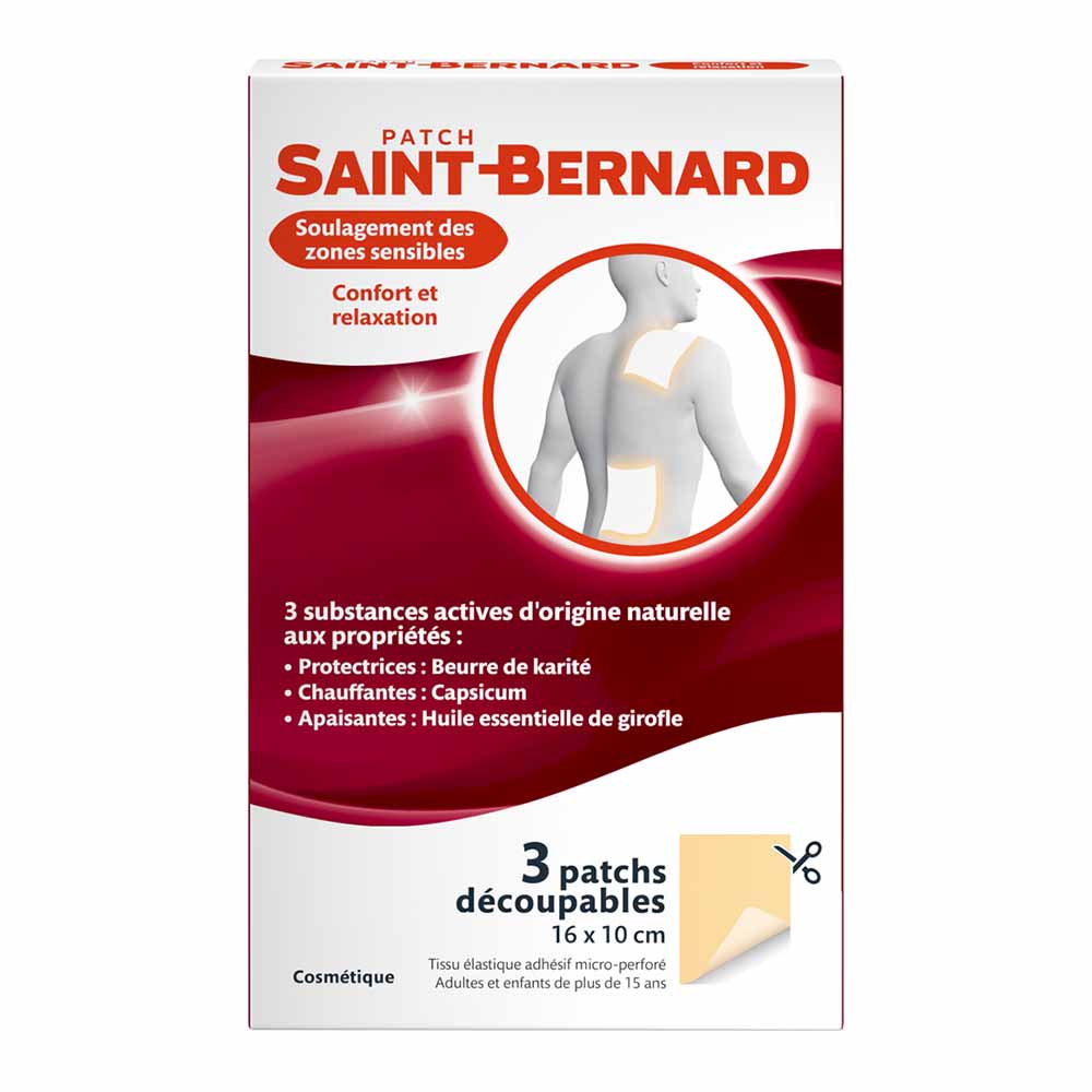 Saint-Bernard Cut-to-fit comfort and relaxation back patches 16x10 cm 3 x