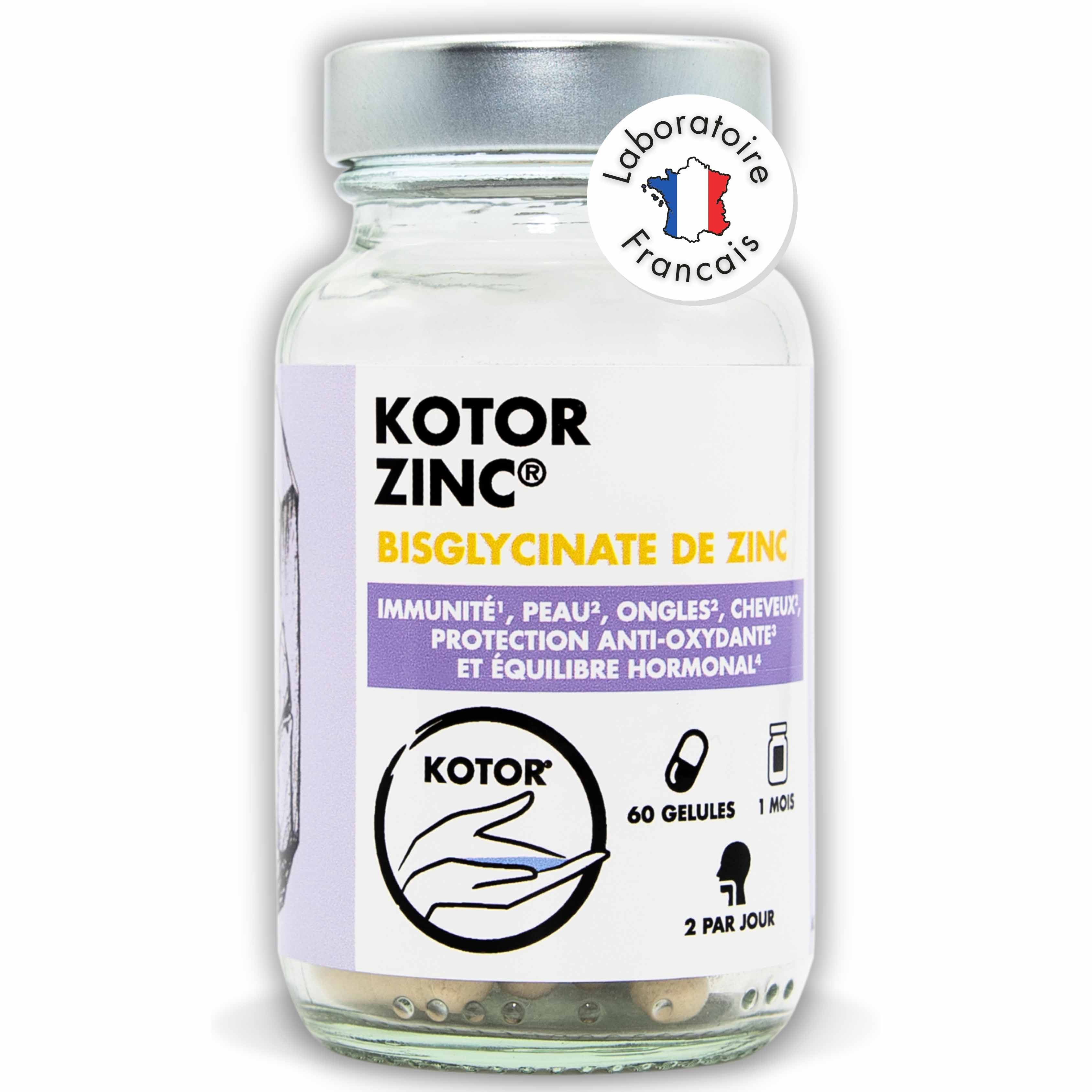Kotor Pharma Zinc bisglycinate skin hair nails immunity 60 capsules