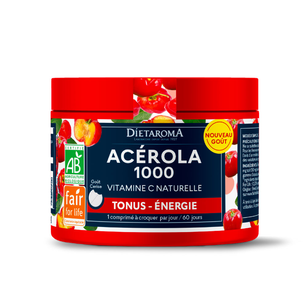 Dietaroma Acerola 1000 organic cherry flavour 60 chewable tablets