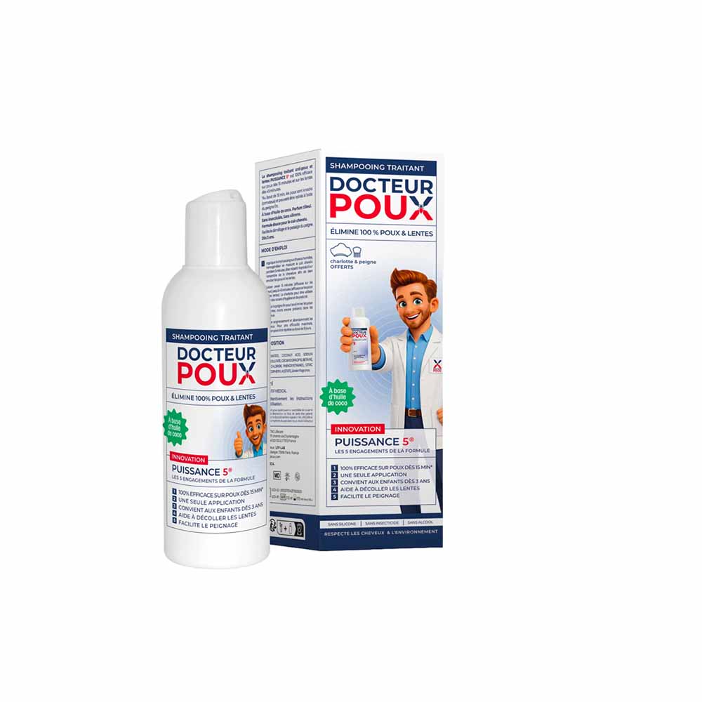 Docteur Poux Treating anti-lice shampoo power 5 family size 200 ml