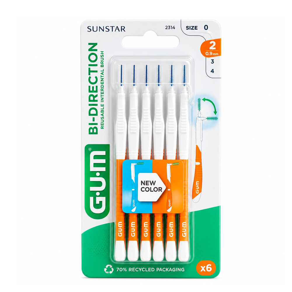 Gum Proxabrush Interdental brushes 0.9mm bi-directional x 6