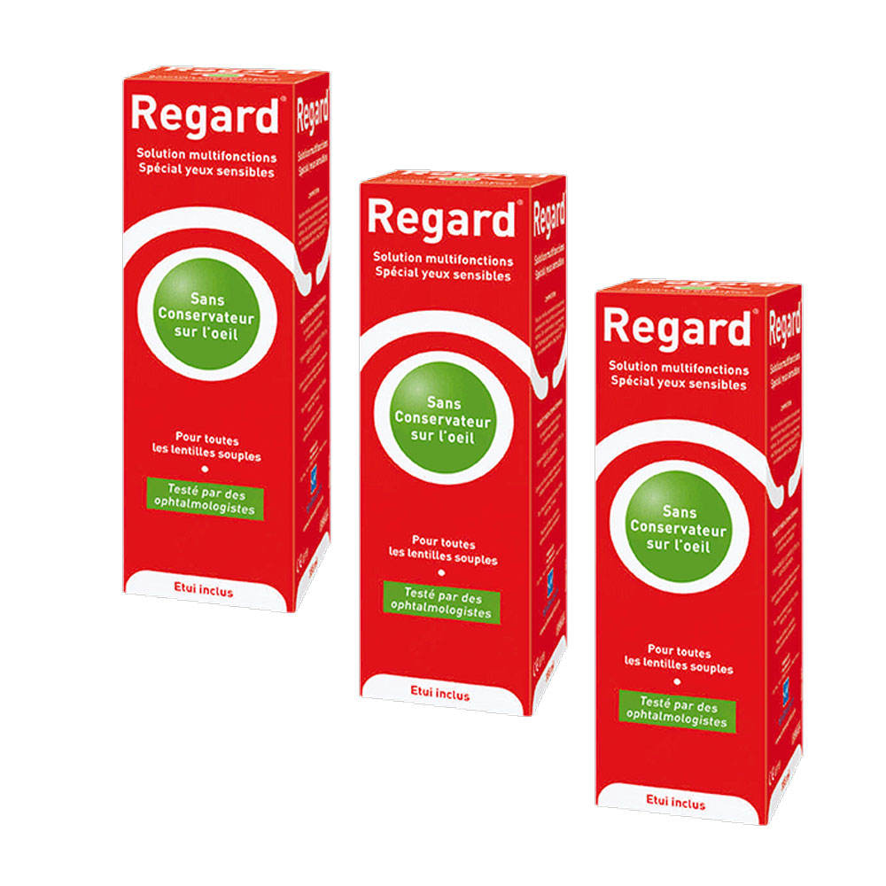 Horus Pharma Regard Solutions Multifonctions + 3 Lens Cases 3x355ml