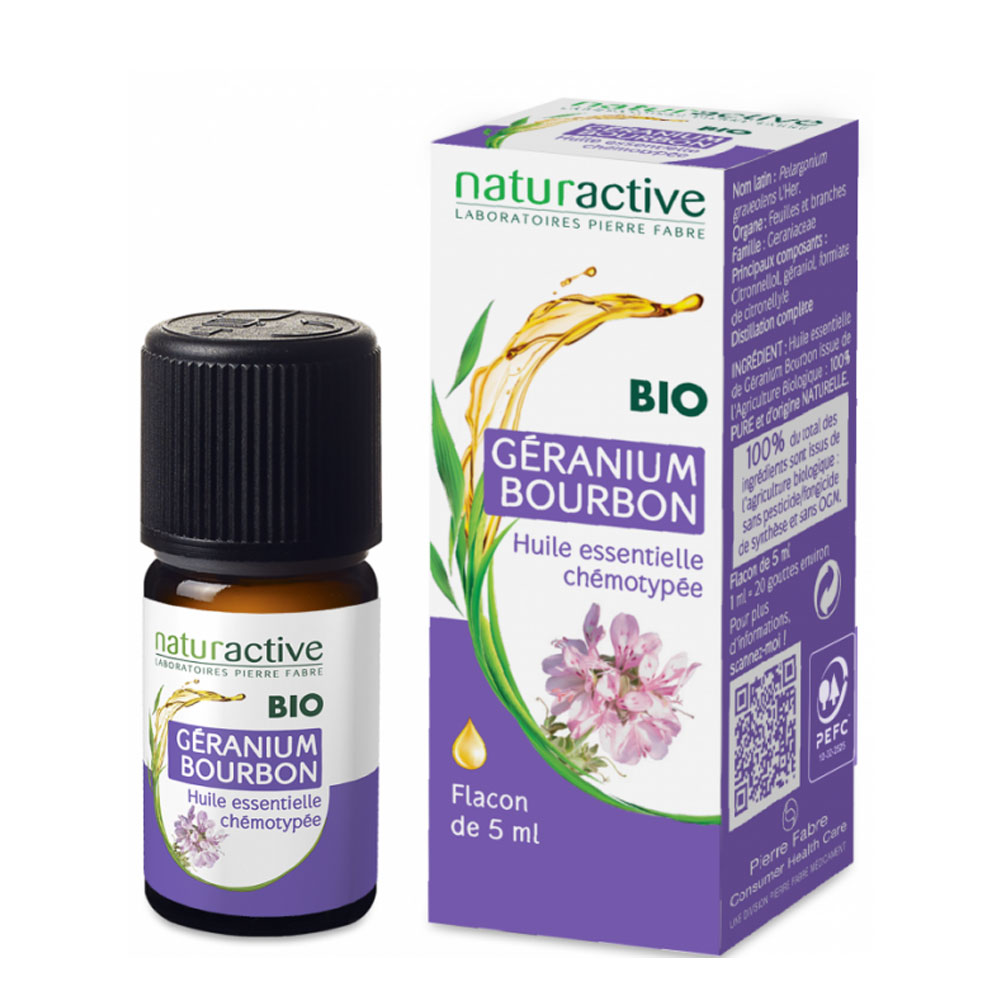 Naturactive Organic Geranium Bourbon essential oil 5 ml