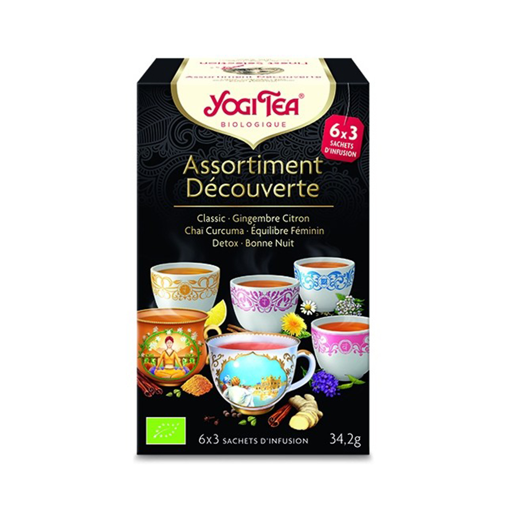 Yogi Tea Discovery Box Classic + Ginger Lemon + Chai Turmeric + Female Balance + Detox + Good Night