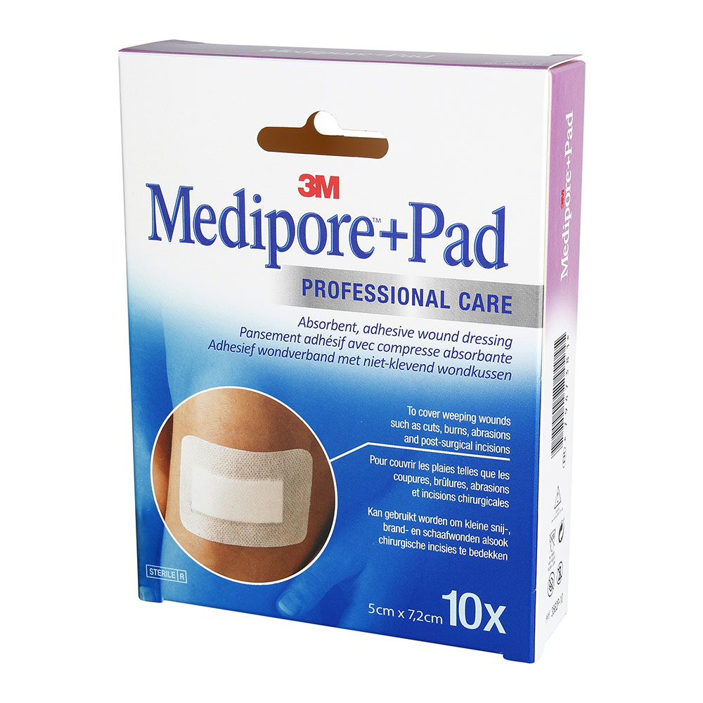3M 10 Sterile Dressings With Compresses 5cm X 7.2cm + Pad