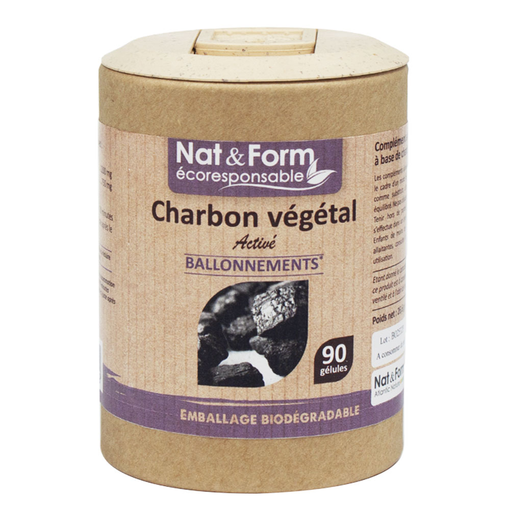 Nat&Form Activated Charcoal 840 mg Bloating Relief 45 capsules