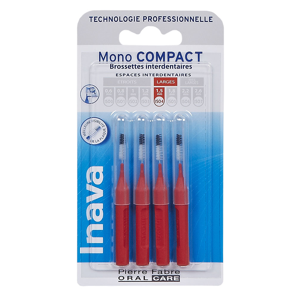 Inava Interdental brushes 1.5mm red x4 mono compact