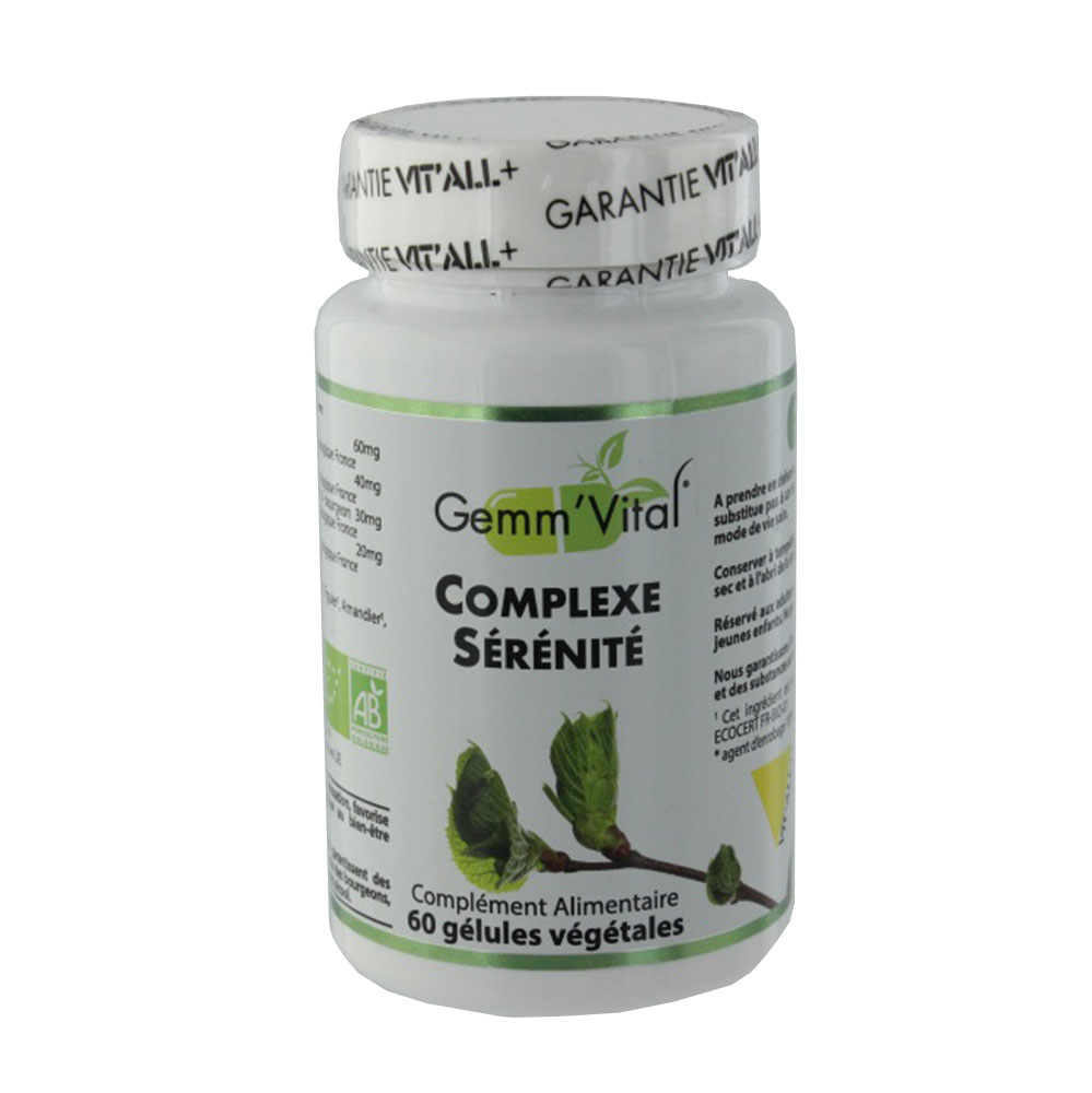 Vit'All+ Complexe Serenite Bio 60 Capsules Gemmotherapie + 60 Gélules
