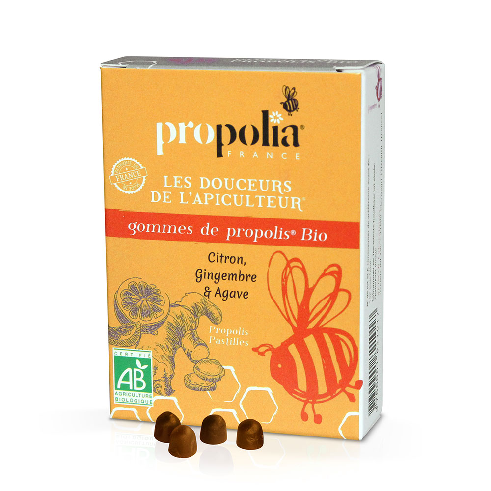 Propolia Organic Propolis Gums Agave Ginger Lemon 45g