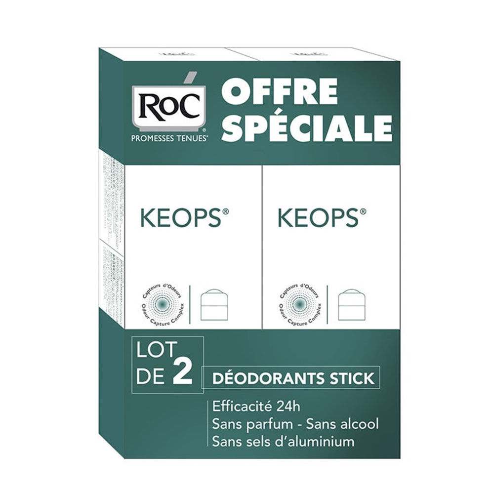 Roc Keops Deodorant stick Moderate Perspiration 2 x 40 ml