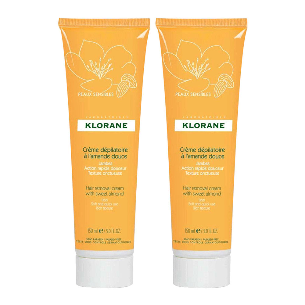 Klorane Sweet Almond Hair Removal Cream 2x150ml