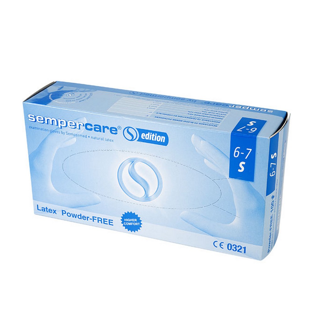 Lohmann Rauscher Sempercare Latex gloves Powder-free and non-sterile X100