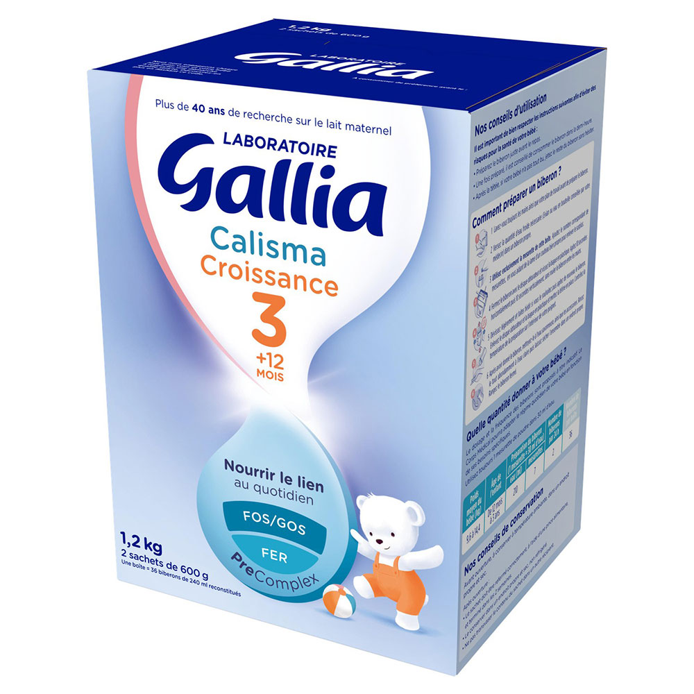 Gallia Calisma Growth 3 powdered milk 12 months-3 years suitable for 1-3 years 2 x 600 g