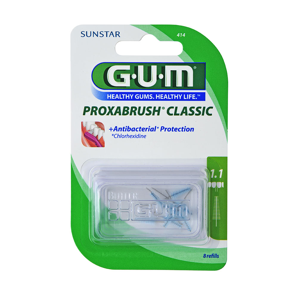 Gum Proxabrush 1.1mm interdental brush refills x8