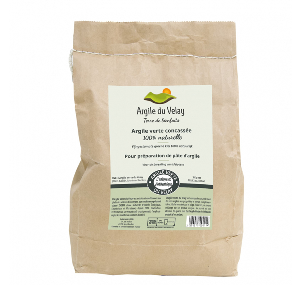 Argile du Velay Capillary treatments Crushed Green Clay 3kg