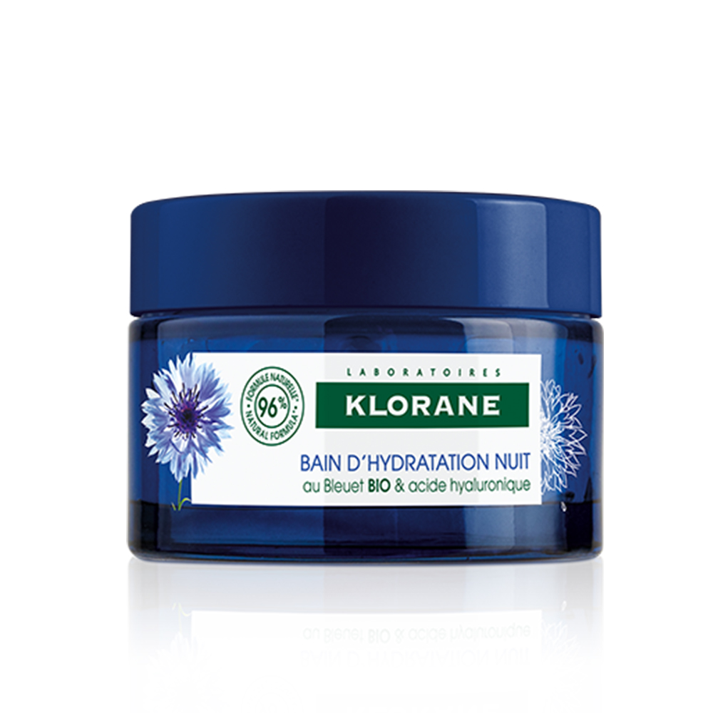 Klorane Cornflower Hydrating Night Bath Bio et acide hyaluronique 50ml