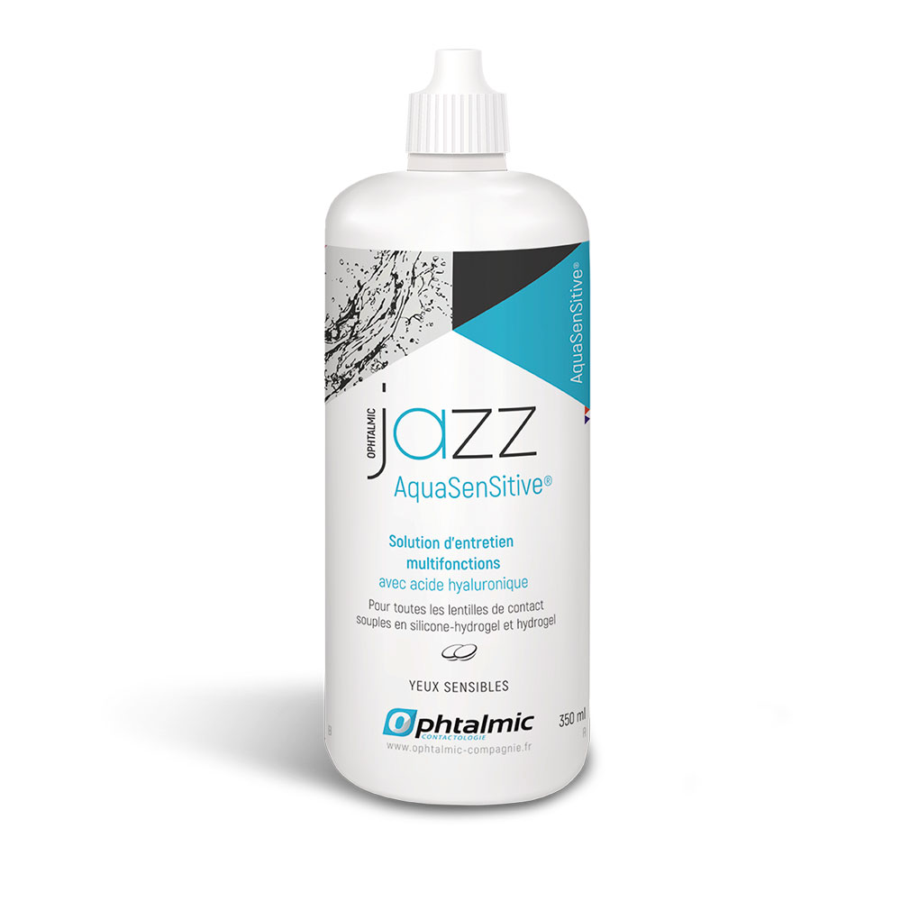 Ophtalmic AquaSensitive Jazz multi-purpose solution for all soft contact lenses 350 ml