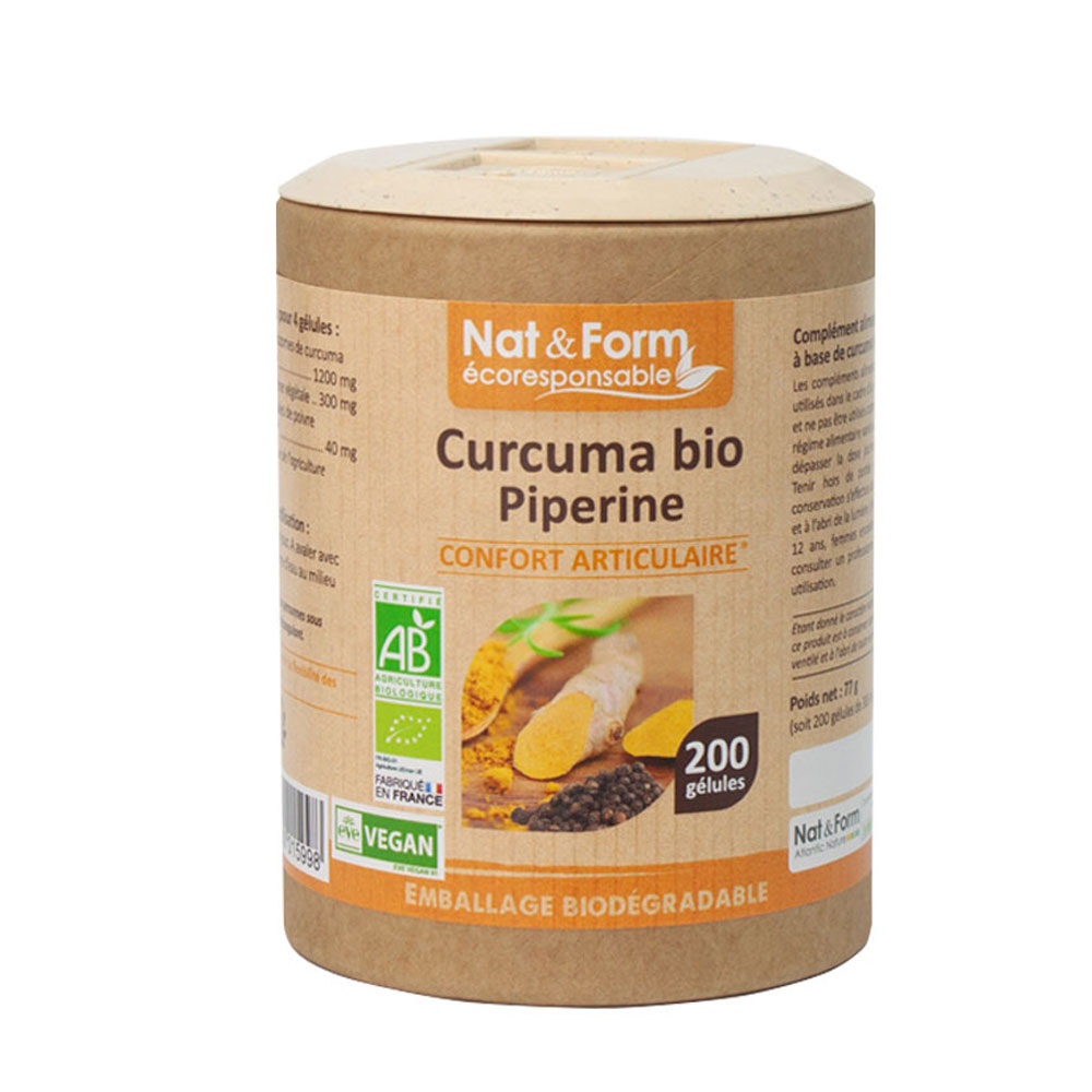 Nat&Form Organic Turmeric And Pepper 200 capsules