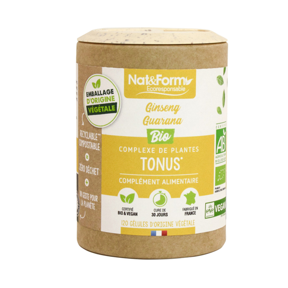 Nat&Form Tonus - Organic Ginseng/Guarana 120 vegetarian capsules