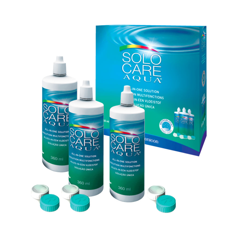 Menicon Solocare Aqua Multifunctional solution for soft lenses 3x360ml