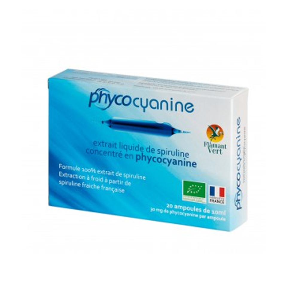 Flamant Vert Phycocyanin liquid spirulina extract 20 ampulas