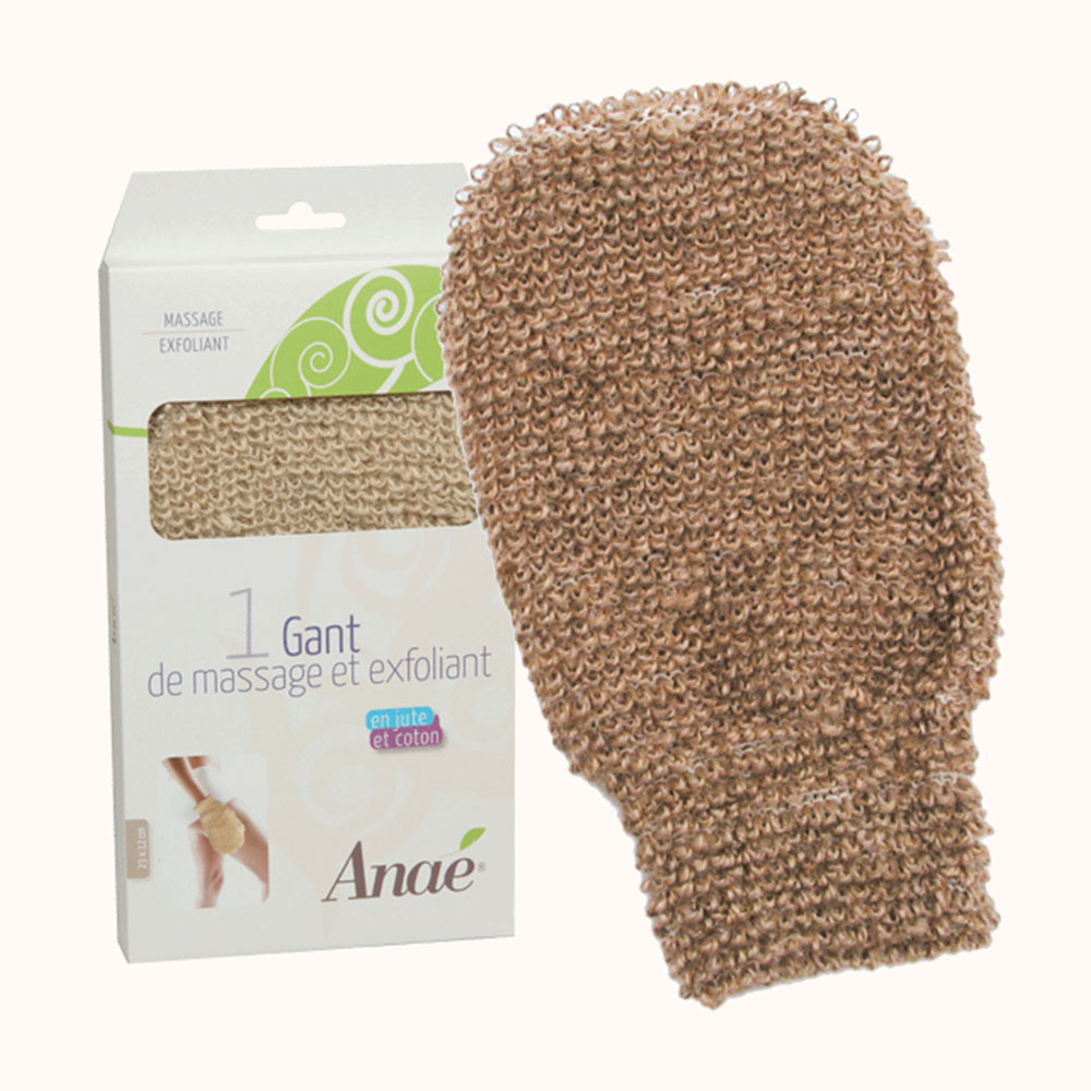 Anae Jute and cotton exfoliating massage glove