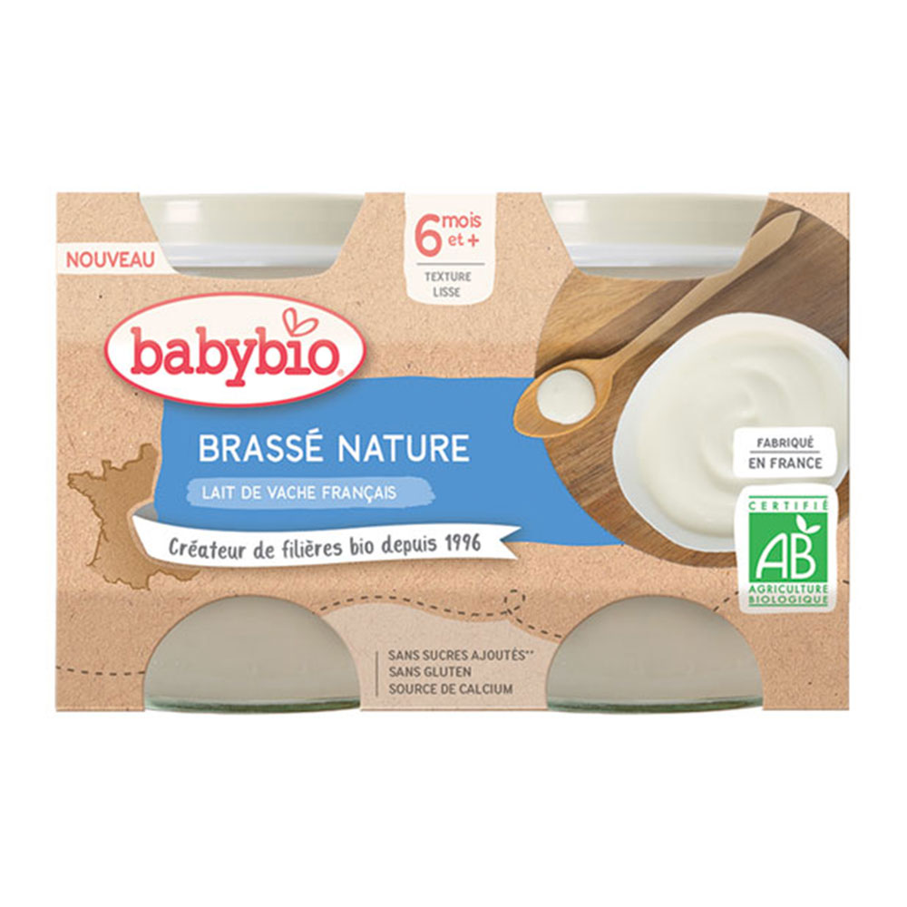 Babybio Organic French cow's milk jars 6 months and Plus 2x130g
