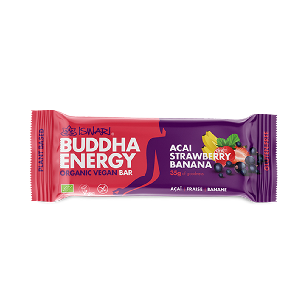 Iswari Energy bars Energy Buddha, Acai, Strawberry &amp; Banana Bioes 35g