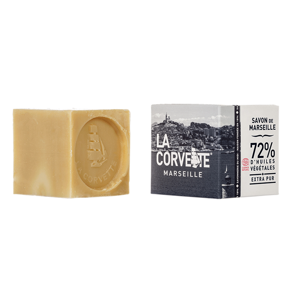 La Corvette Cube of EXTRA PUR Marseille Soap 500g