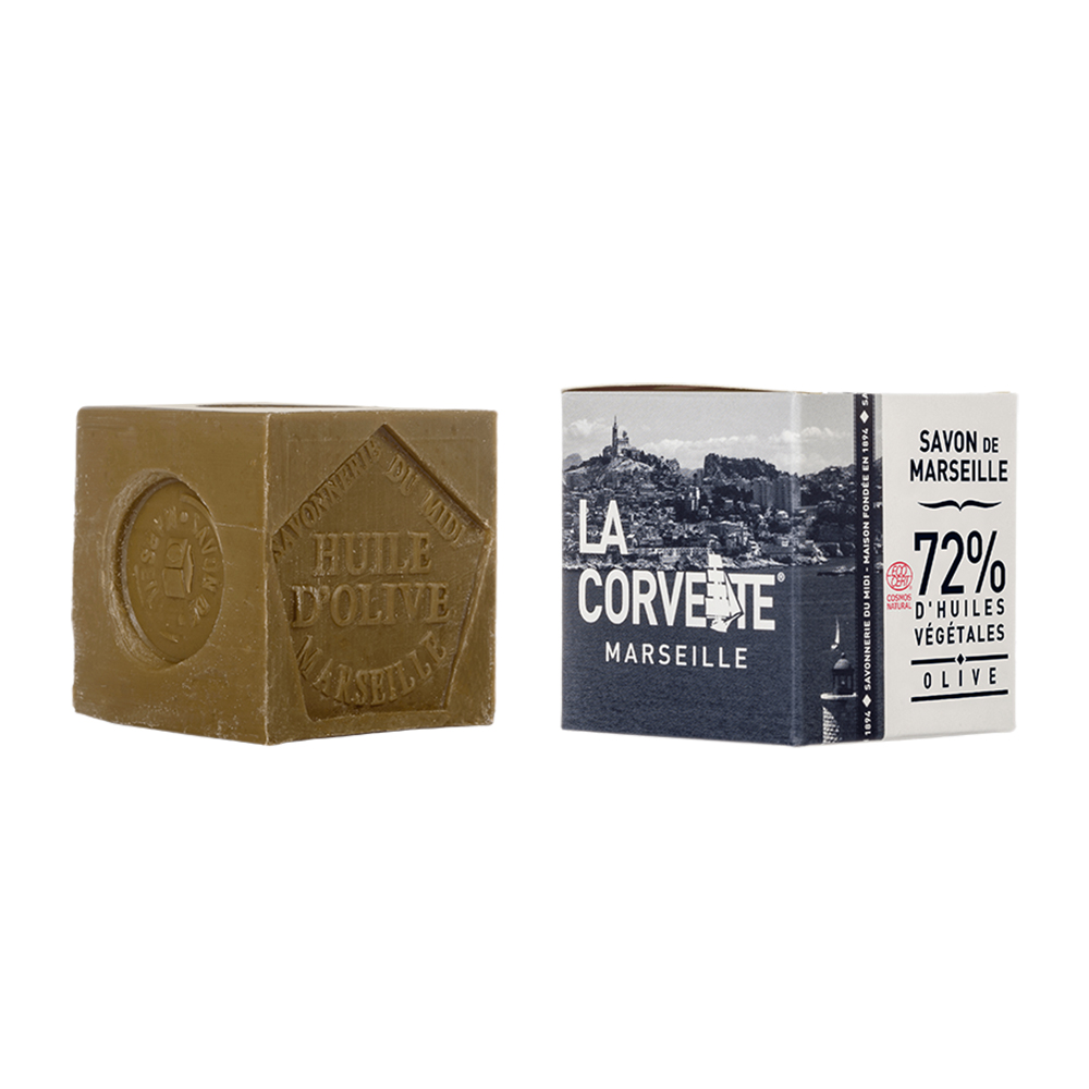 La Corvette Cube of OLIVE Marseille Soaps 300g