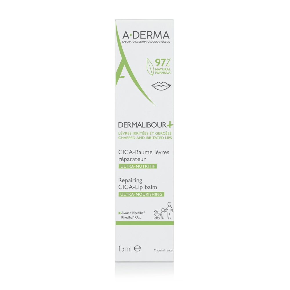 A-Derma Dermalibour+ CICA Sanitizing Repairing Lip Balm 15ml