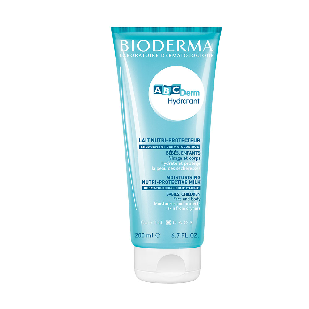 Bioderma Abcderm Moisturising Mild Milk Care Hydratant Corps et Visage Bébés et enfants 200ml